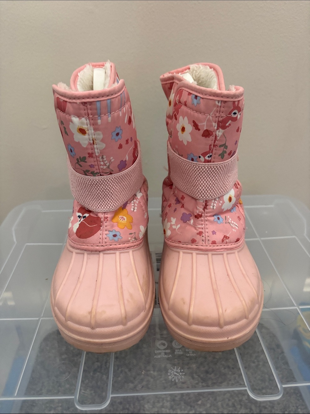 The Children's Place Pink Floral Waterproof Kids Snow Boots